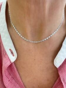 COLLIER MORGAN ARGENT PORTE