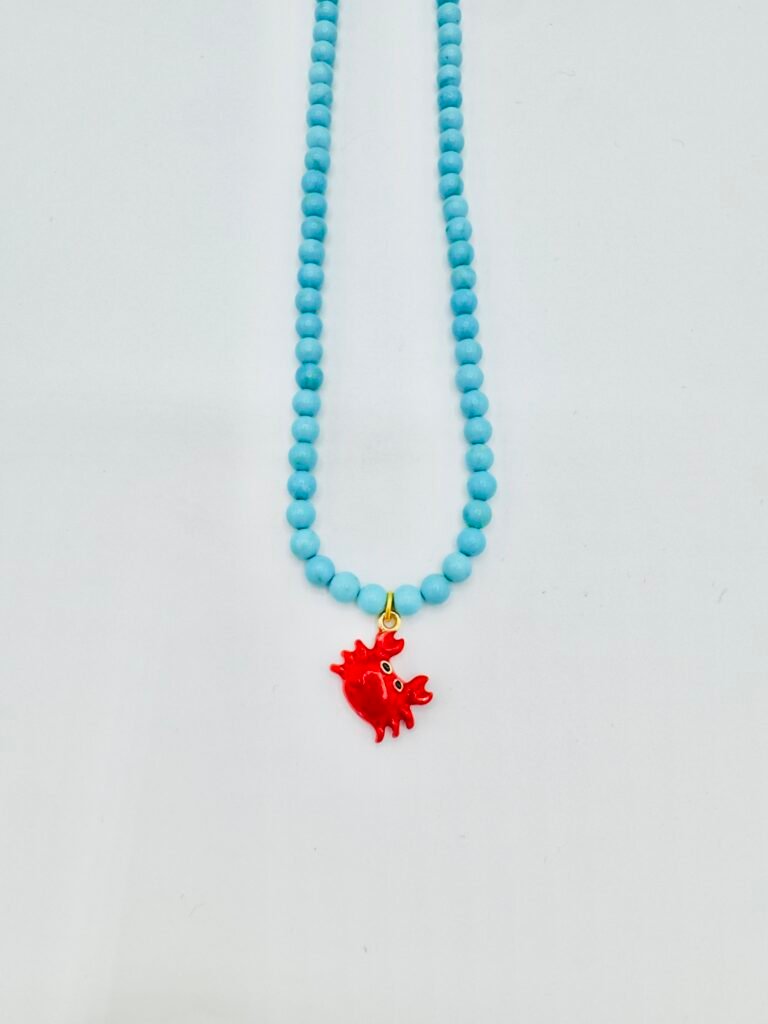 Collier SANTORIN bleu Crabe